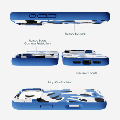 Electric Blue Cat Cow iPhone 17 Pro Case