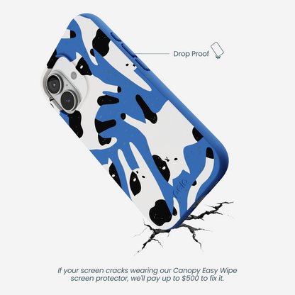 Electric Blue Cat Cow iPhone 17 Case
