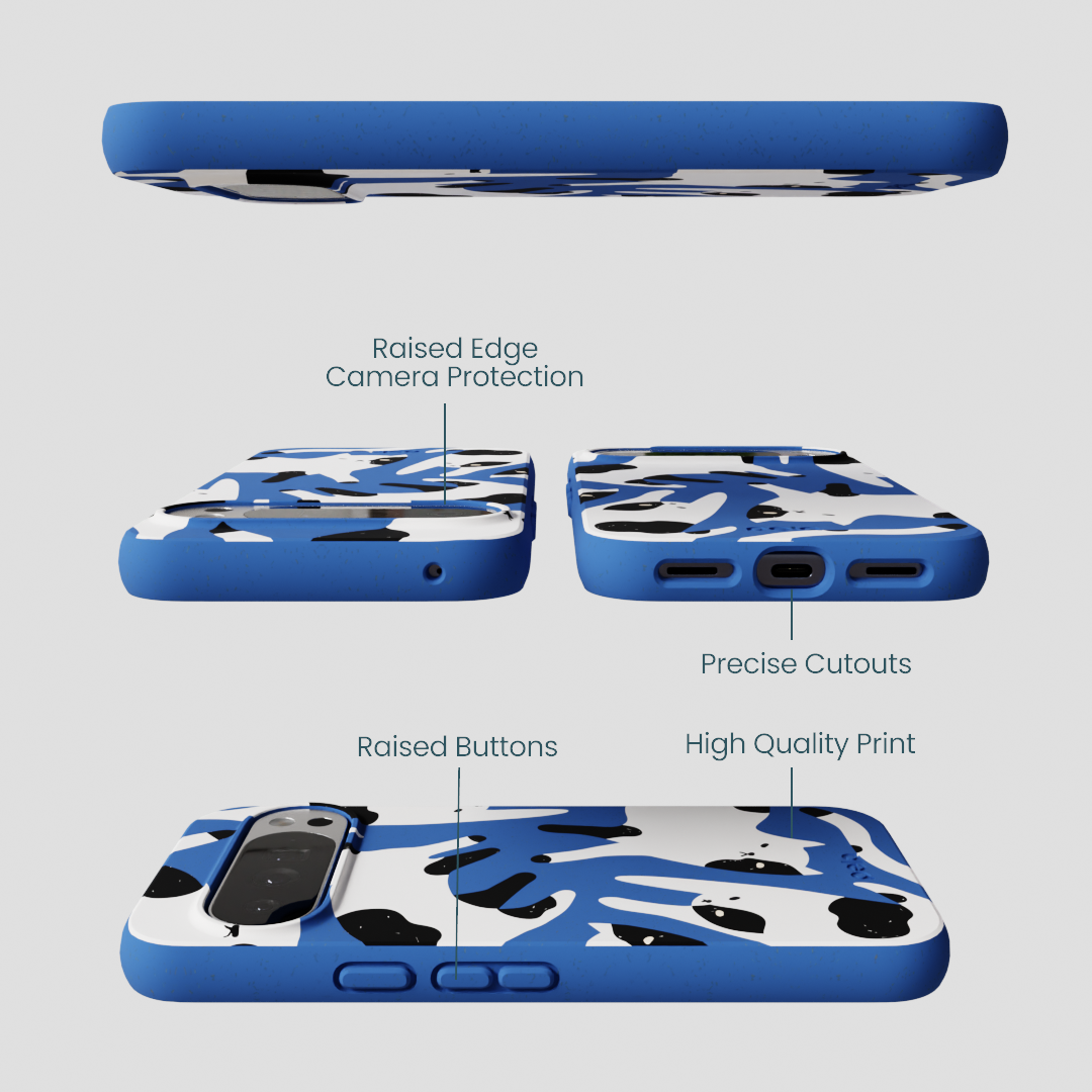 Electric Blue Cat Cow Google Pixel 10 Pro XL Case