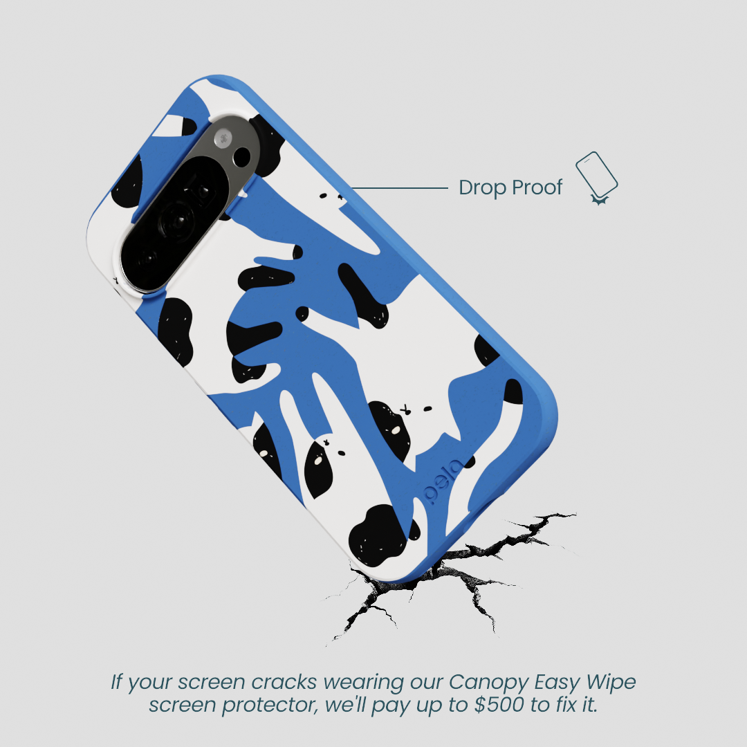 Electric Blue Cat Cow Google Pixel 10/10 Pro Case