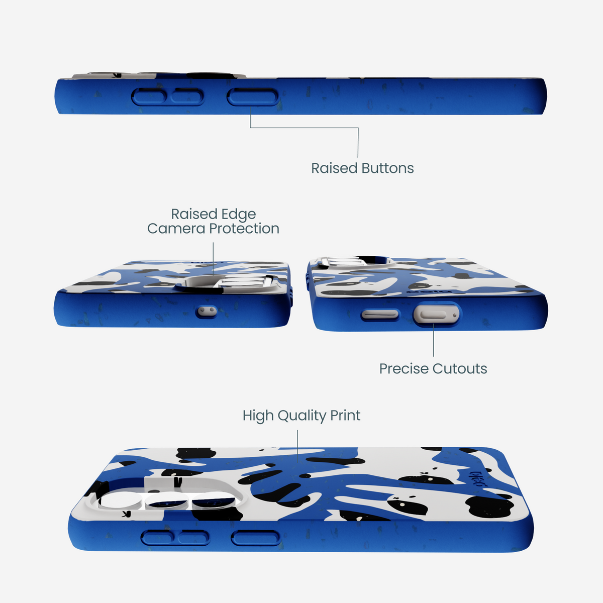 Electric Blue Cat Cow Samsung Galaxy S26 Case