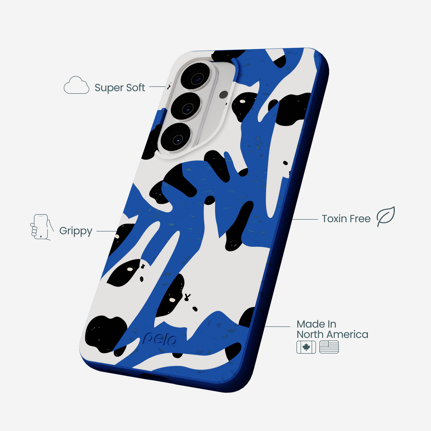 Electric Blue Cat Cow Samsung Galaxy S26 Case