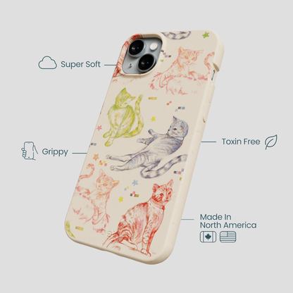 Seashell Cat Sketchbook iPhone 14 Plus Case