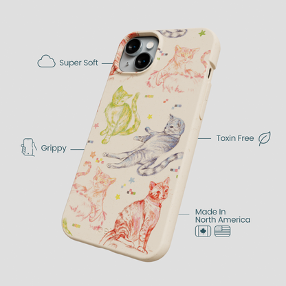 Seashell Cat Sketchbook iPhone 15 Plus Case