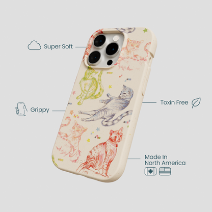 Seashell Cat Sketchbook iPhone 15 Pro Case