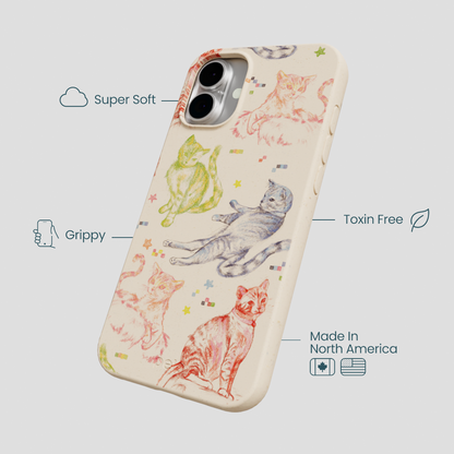 Seashell Cat Sketchbook iPhone 16 Plus Case