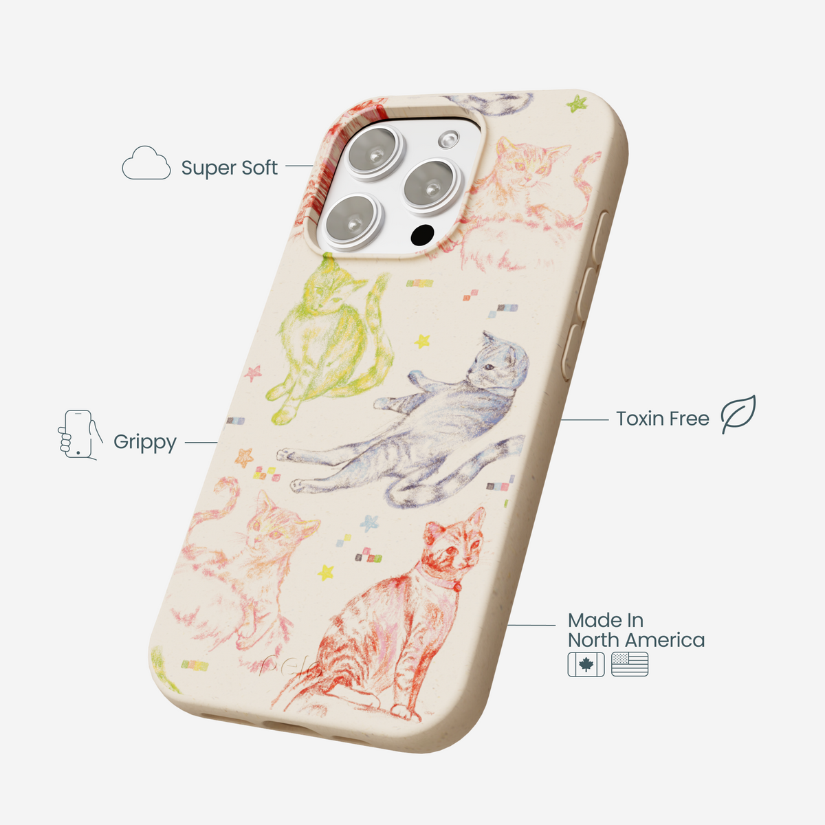 Seashell Cat Sketchbook iPhone 16 Pro Max Case