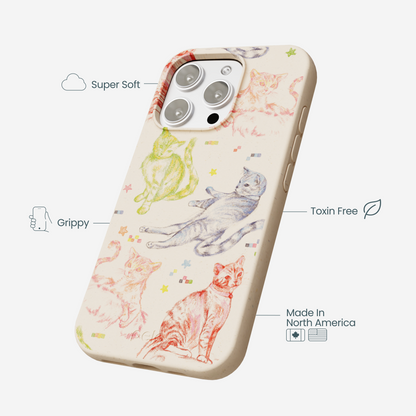 Seashell Cat Sketchbook iPhone 16 Pro Max Case