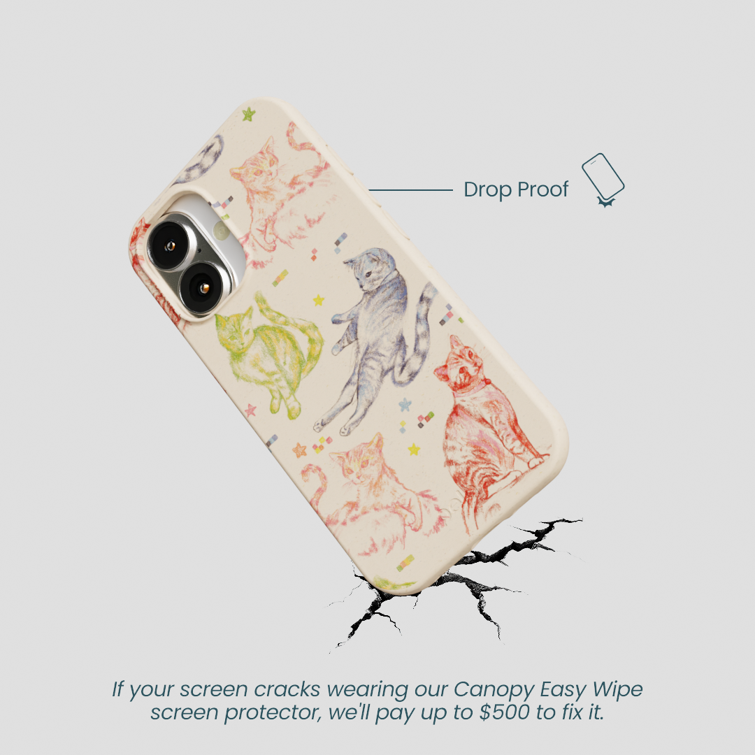 Seashell Cat Sketchbook iPhone 16 Case
