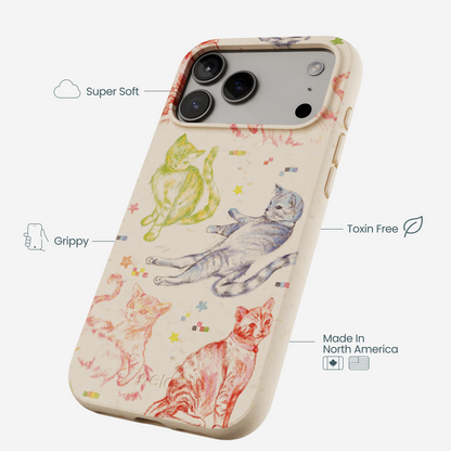 Seashell Cat Sketchbook iPhone 17 Pro Max Case
