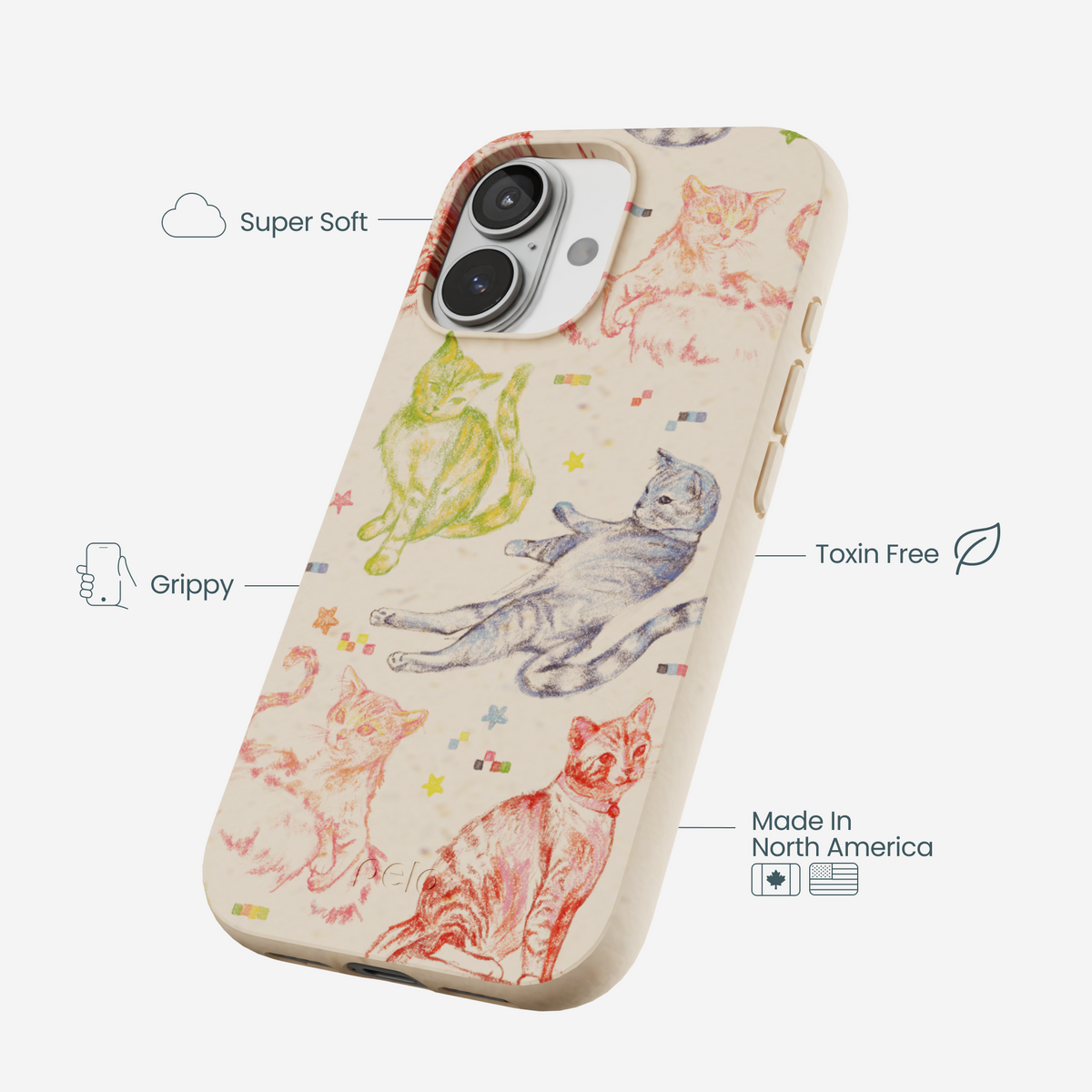 Seashell Cat Sketchbook iPhone 17 Case
