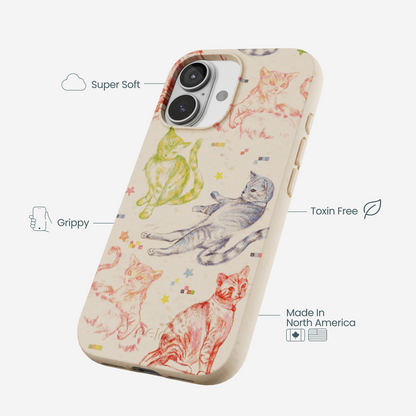 Seashell Cat Sketchbook iPhone 17 Case