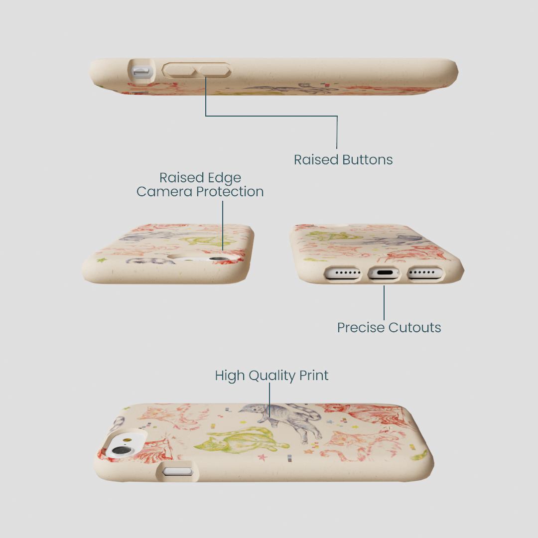 Seashell Cat Sketchbook iPhone 6/6s/7/8/SE Case