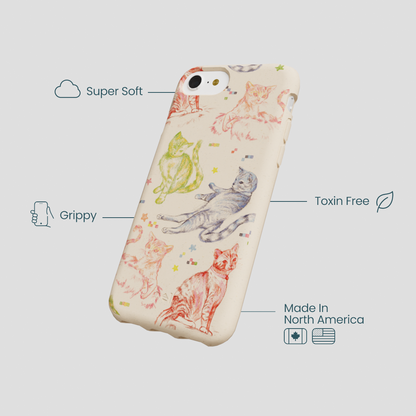 Seashell Cat Sketchbook iPhone 6/6s/7/8/SE Case