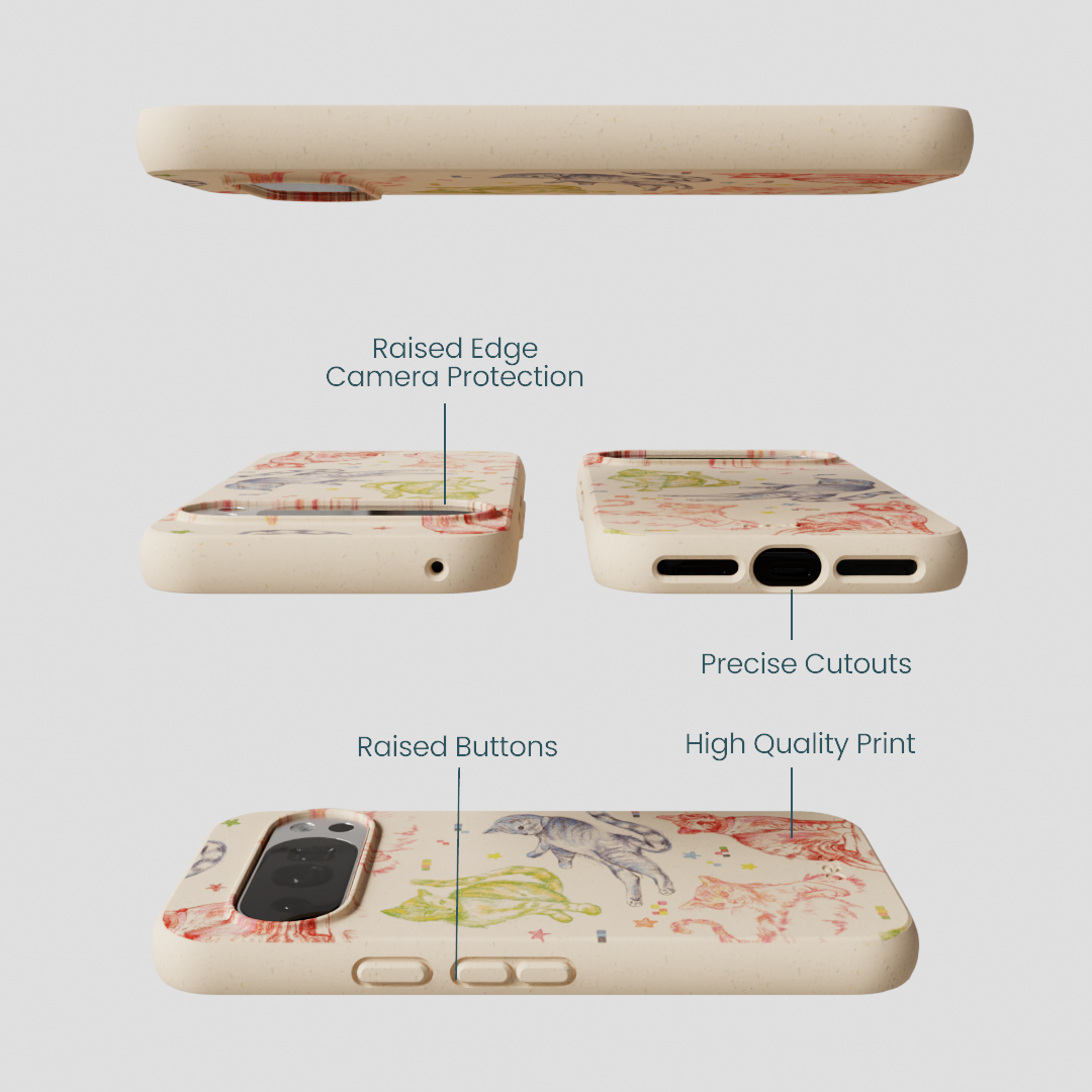 Seashell Cat Sketchbook Google Pixel 10/10 Pro Case