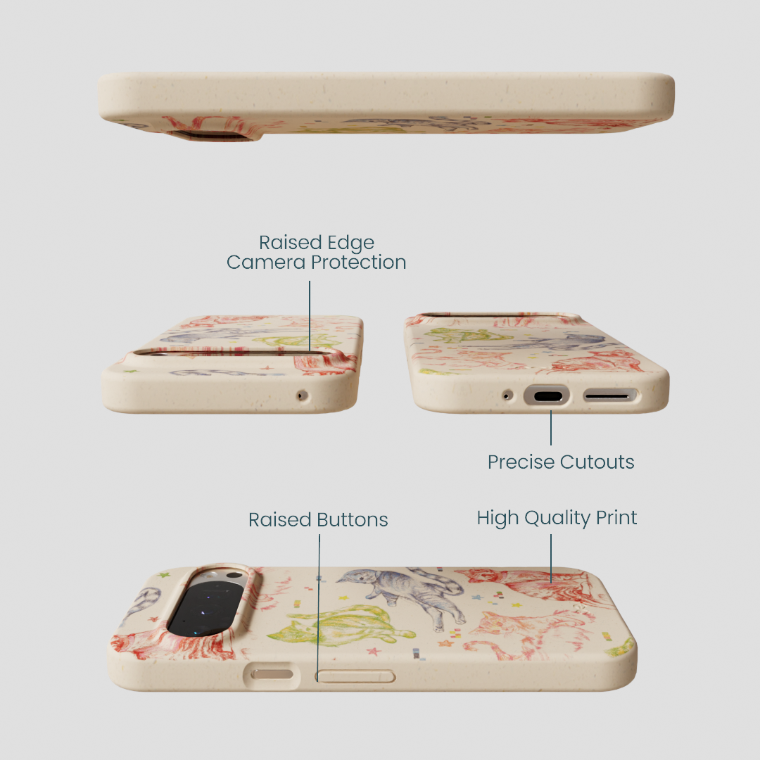 Seashell Cat Sketchbook Google Pixel 9/9 Pro Case