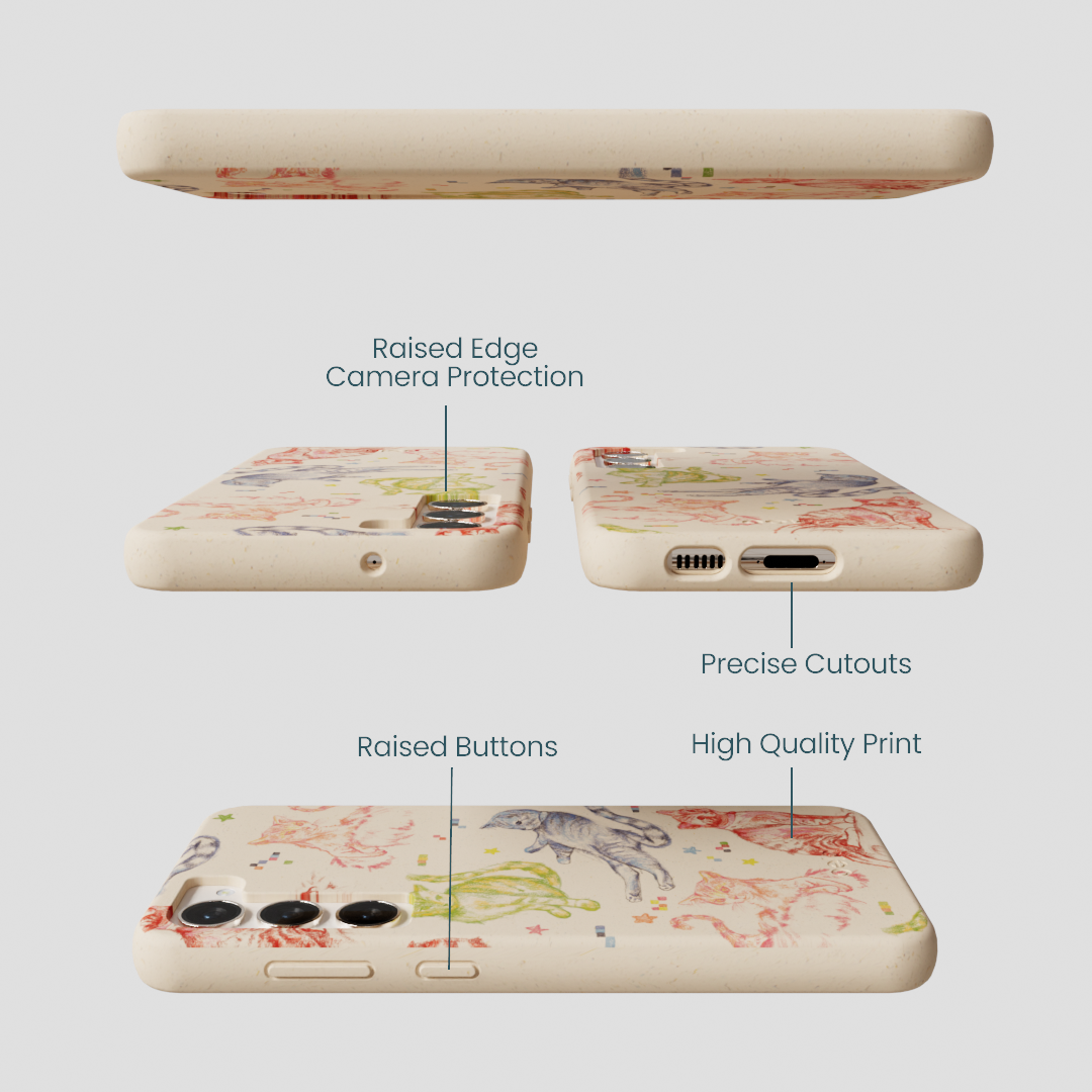 Seashell Cat Sketchbook Samsung Galaxy S23+(Plus) Case