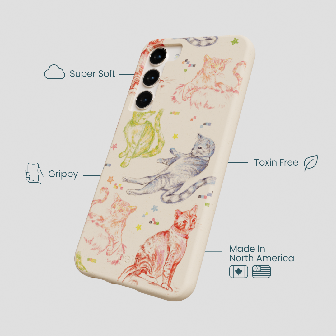 Seashell Cat Sketchbook Samsung Galaxy S23+(Plus) Case
