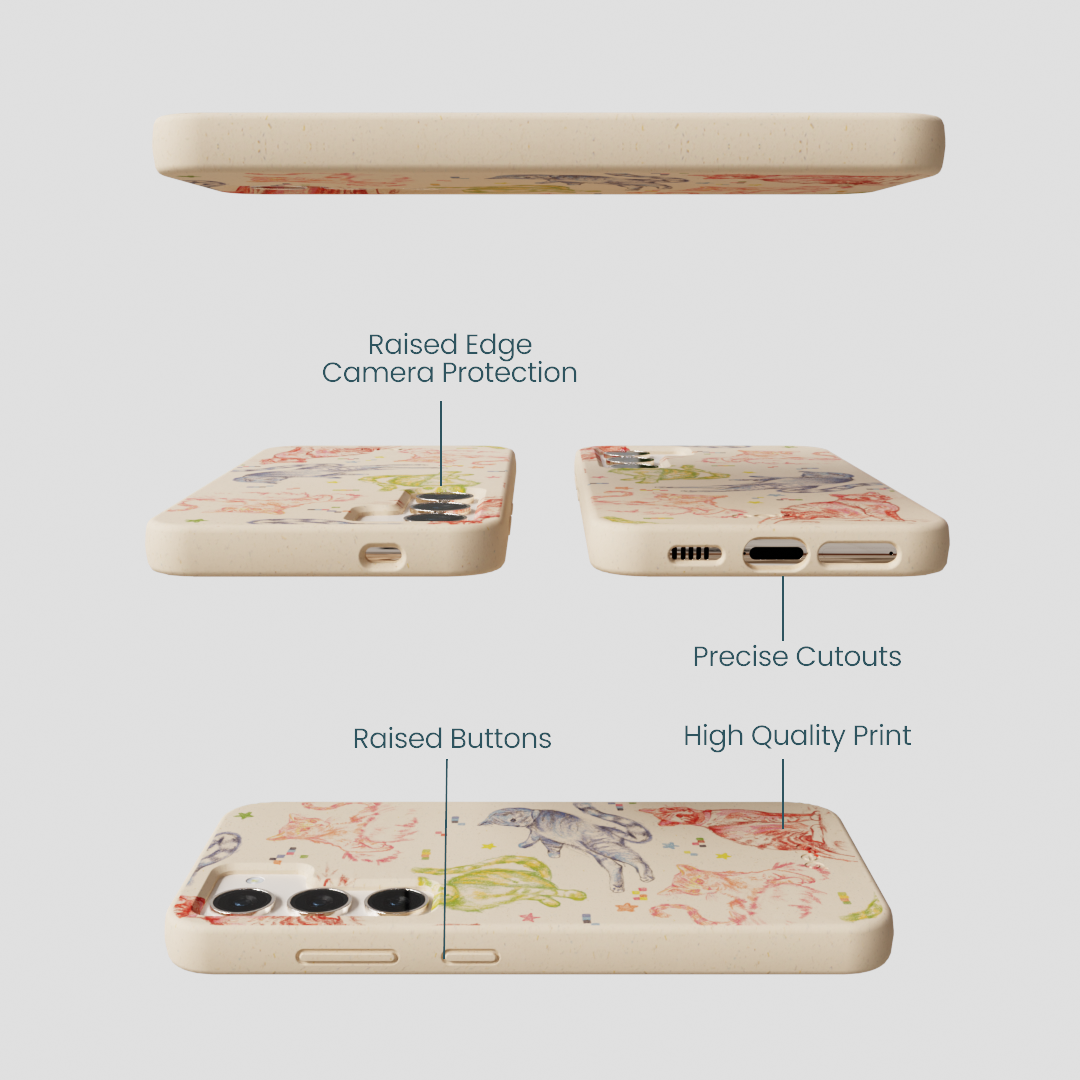 Seashell Cat Sketchbook Samsung Galaxy S23 Case
