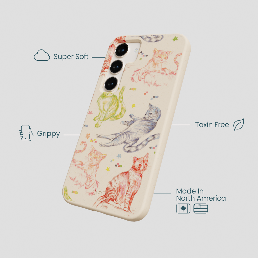 Seashell Cat Sketchbook Samsung Galaxy S23 Case