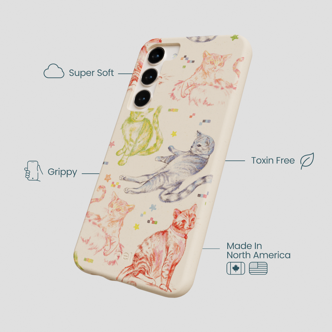 Seashell Cat Sketchbook Samsung Galaxy S24+(Plus) Case