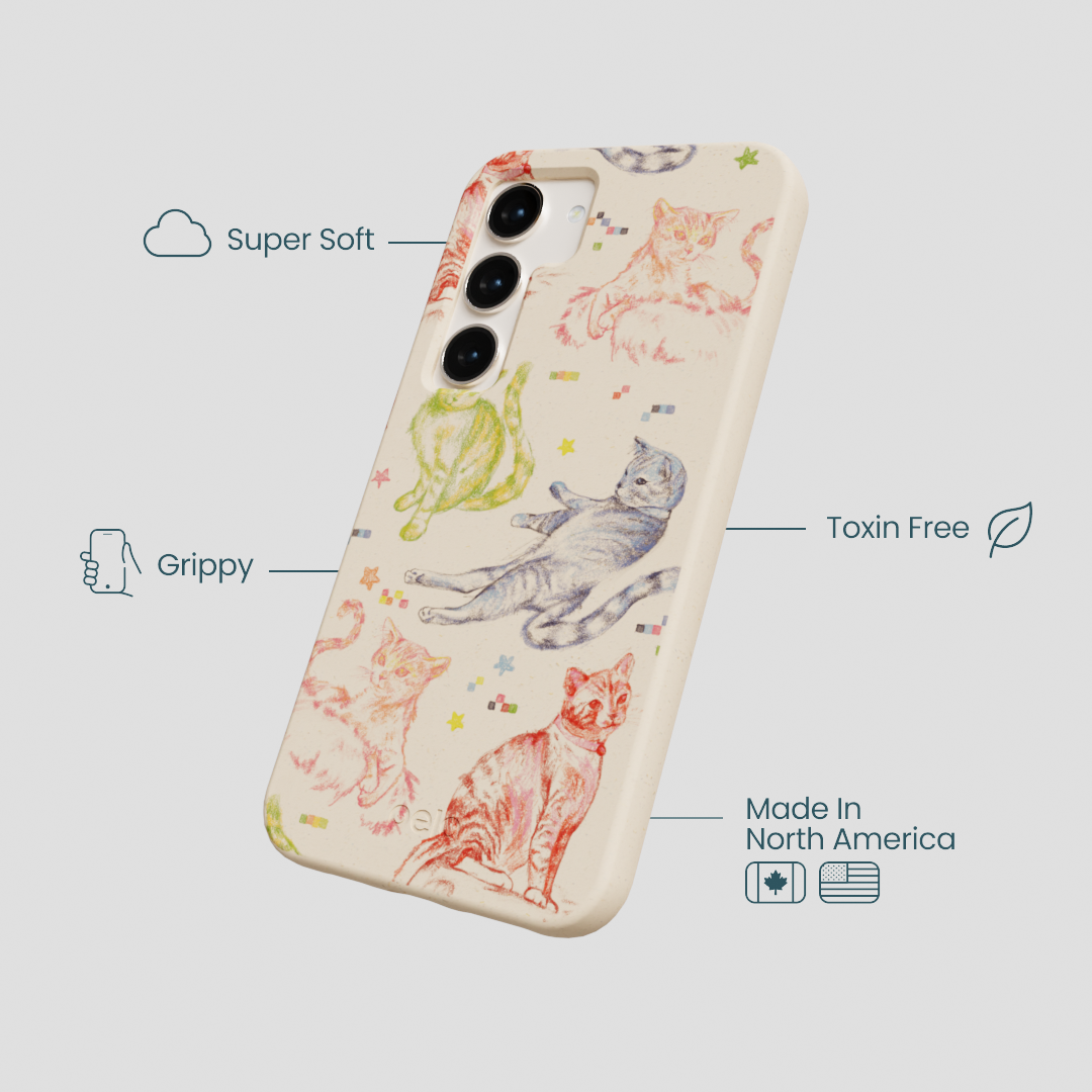 Seashell Cat Sketchbook Samsung Galaxy S24 Case
