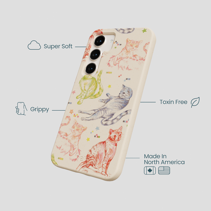 Seashell Cat Sketchbook Samsung Galaxy S24 Case