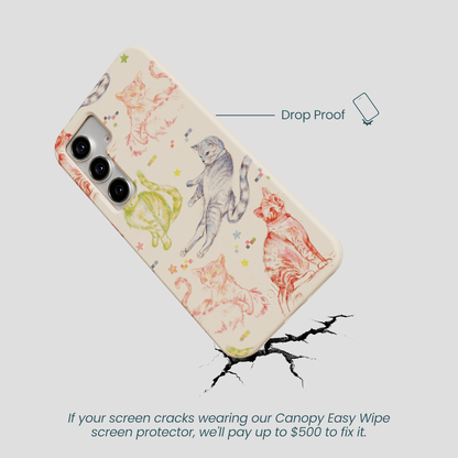 Seashell Cat Sketchbook Samsung Galaxy S25 Case