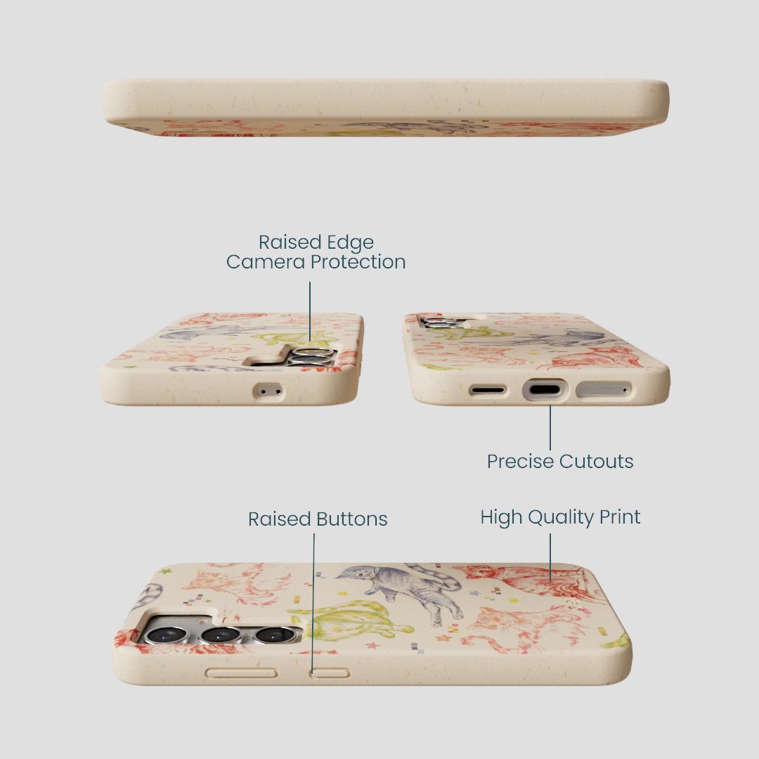 Seashell Cat Sketchbook Samsung Galaxy S25 Case