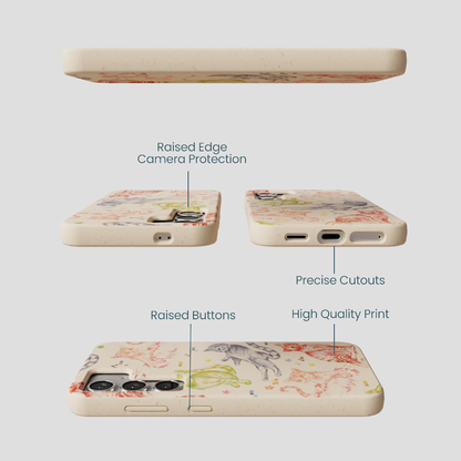 Seashell Cat Sketchbook Samsung Galaxy S25 Case