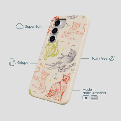 Seashell Cat Sketchbook Samsung Galaxy S25 Case