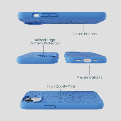 Electric Blue Changing Gears iPhone 16e/17e Case