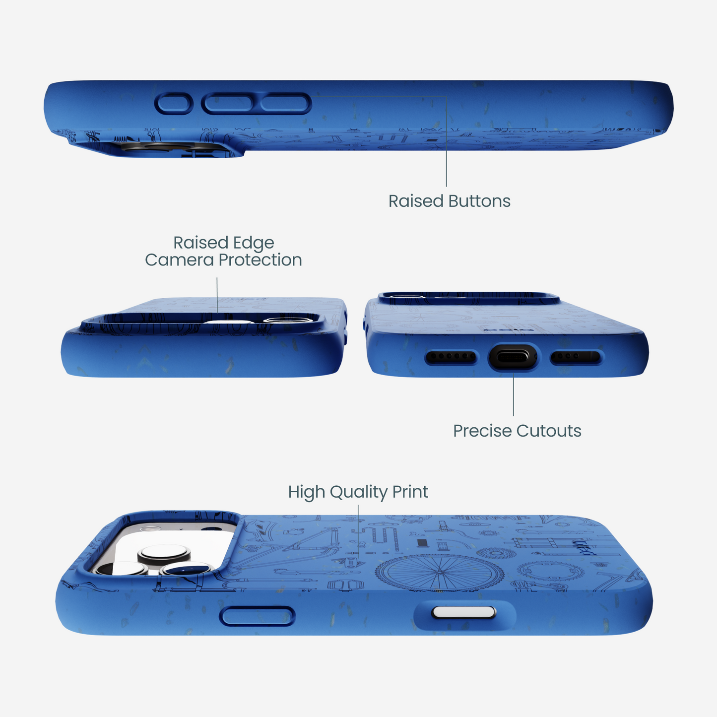Electric Blue Changing Gears iPhone 17 Pro Max Case