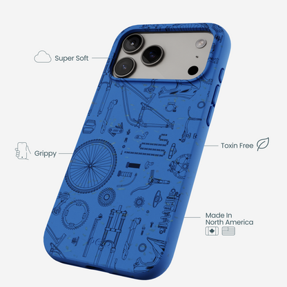 Electric Blue Changing Gears iPhone 17 Pro Max Case