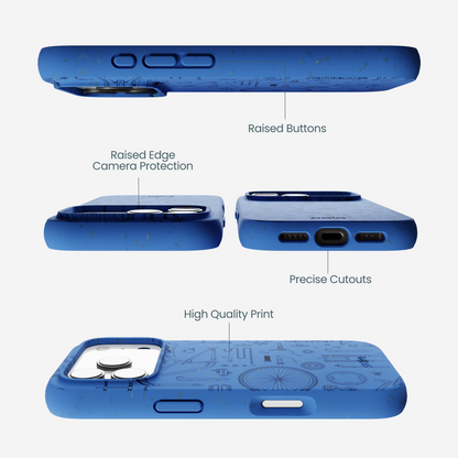 Electric Blue Changing Gears iPhone 17 Pro Case