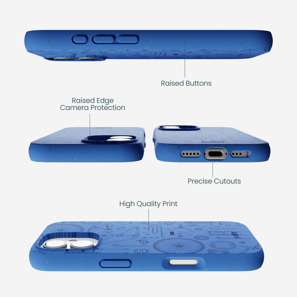 Electric Blue Changing Gears iPhone 17 Case