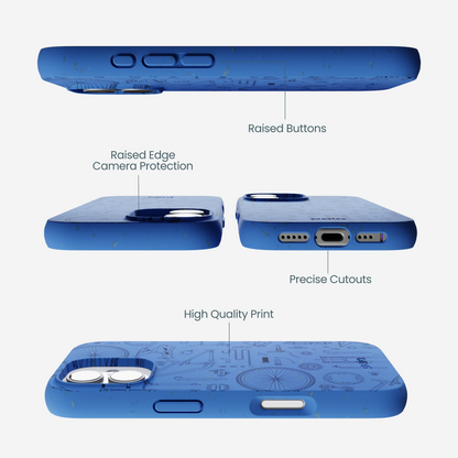 Electric Blue Changing Gears iPhone 17 Case