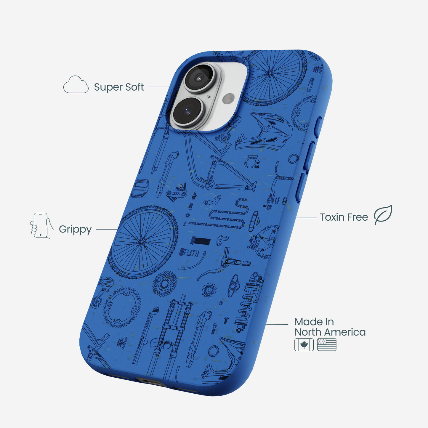 Electric Blue Changing Gears iPhone 17 Case