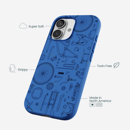 Electric Blue Changing Gears iPhone 17 Case