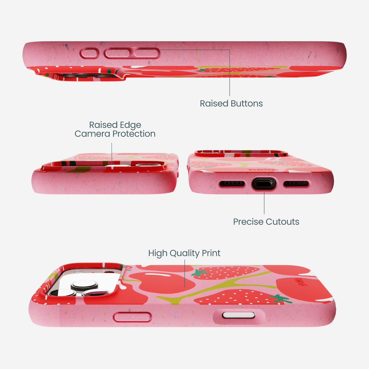 Bubblegum Pink Cherry Berry iPhone 17 Pro Max Case