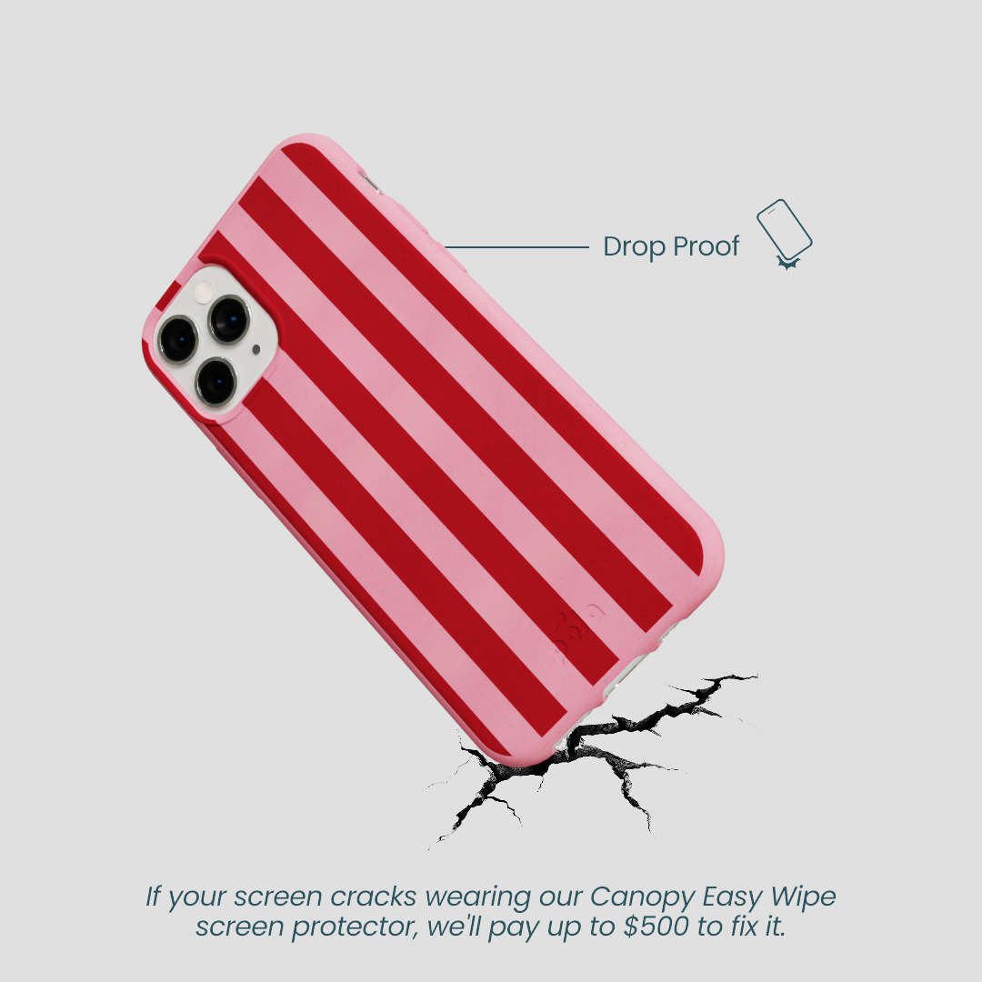 Bubblegum Pink Cherry Stripes iPhone 11 Pro Case