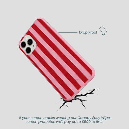 Bubblegum Pink Cherry Stripes iPhone 11 Pro Case