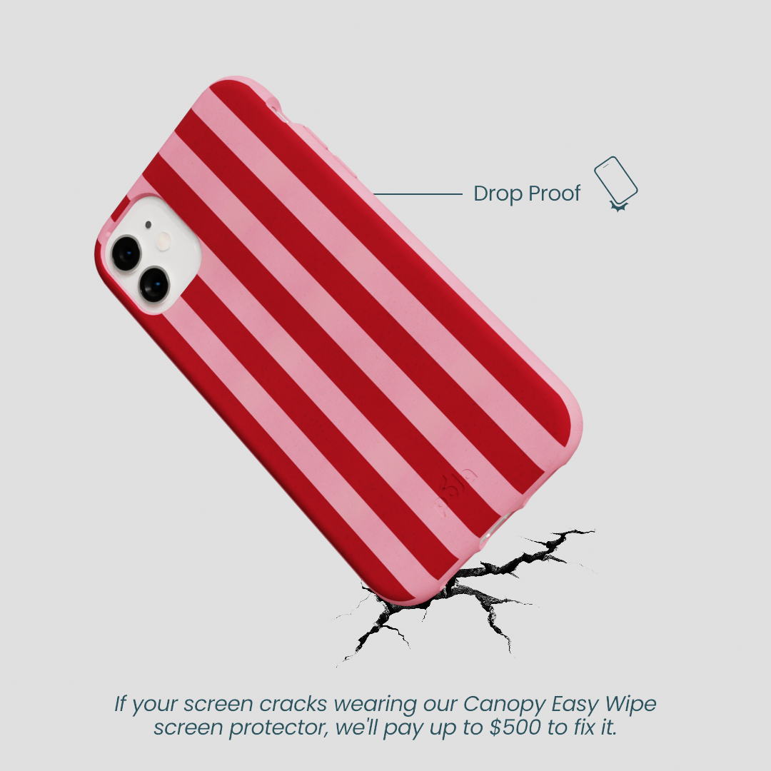 Bubblegum Pink Cherry Stripes iPhone 11 Case