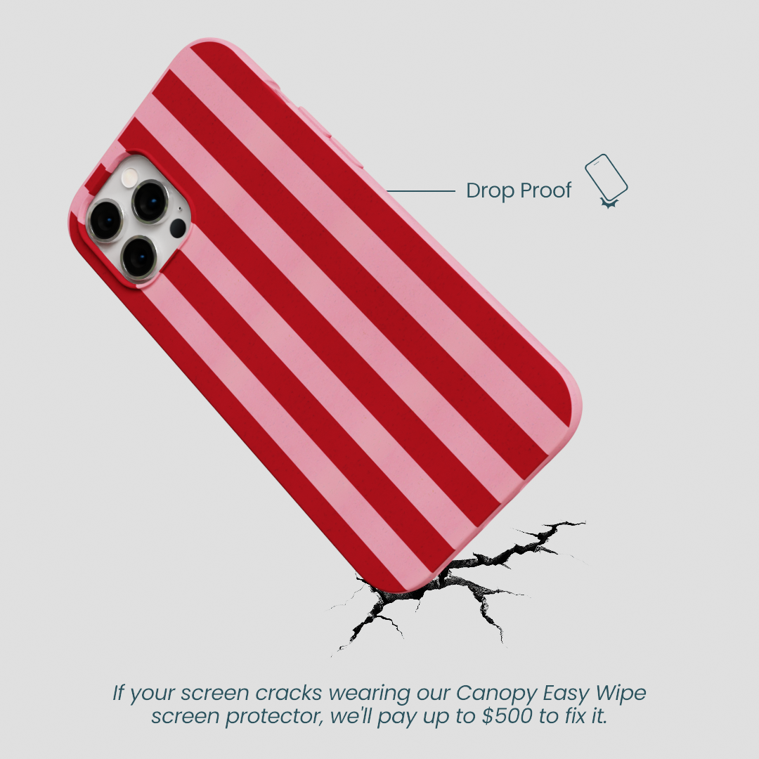 Bubblegum Pink Cherry Stripes iPhone 12 Pro Max Case
