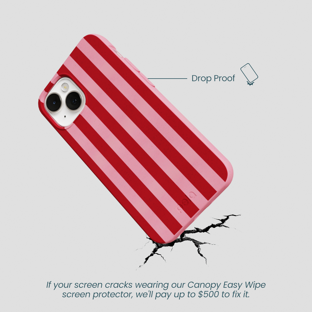 Bubblegum Pink Cherry Stripes iPhone 13 Case