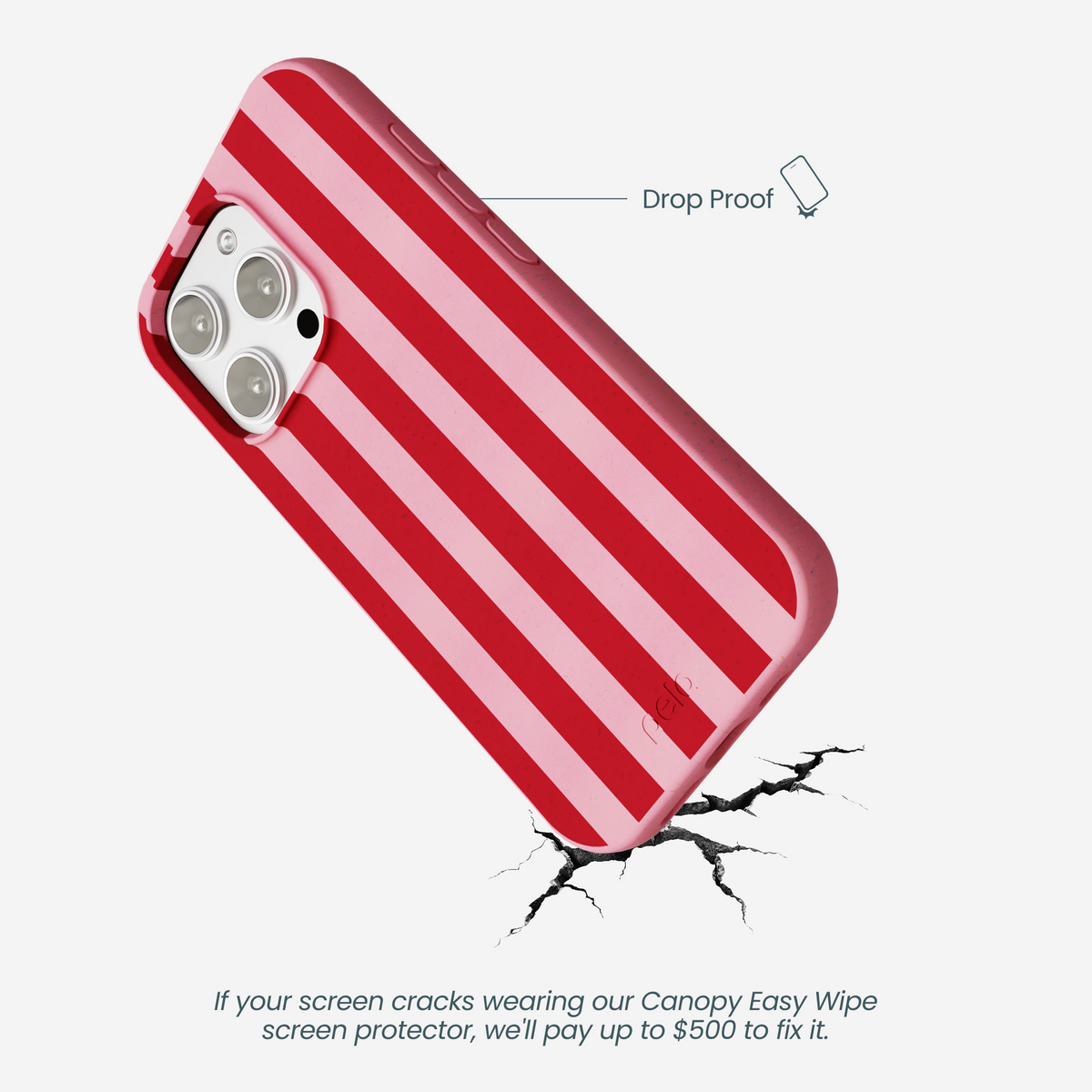 Bubblegum Pink Cherry Stripes iPhone 16 Pro Max Case