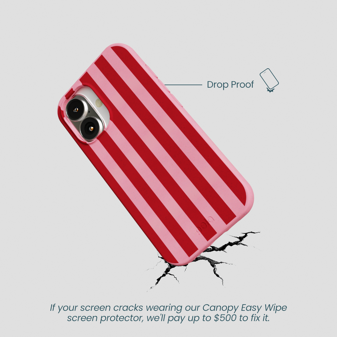 Bubblegum Pink Cherry Stripes iPhone 16 Case