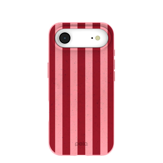 Bubblegum Pink Cherry Stripes iPhone Air Case