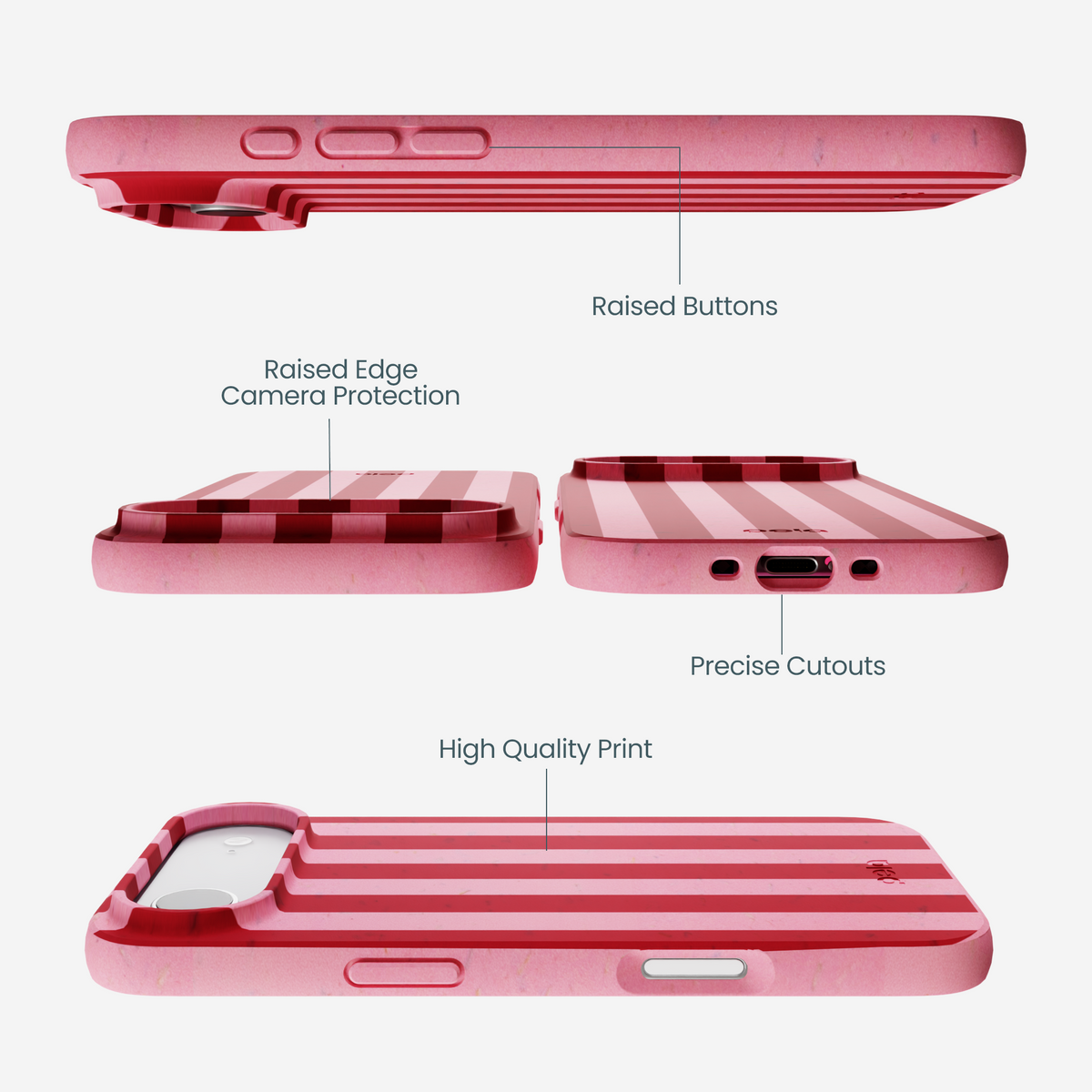 Bubblegum Pink Cherry Stripes iPhone Air Case