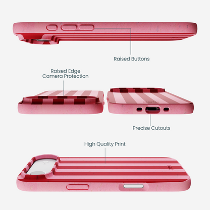 Bubblegum Pink Cherry Stripes iPhone Air Case